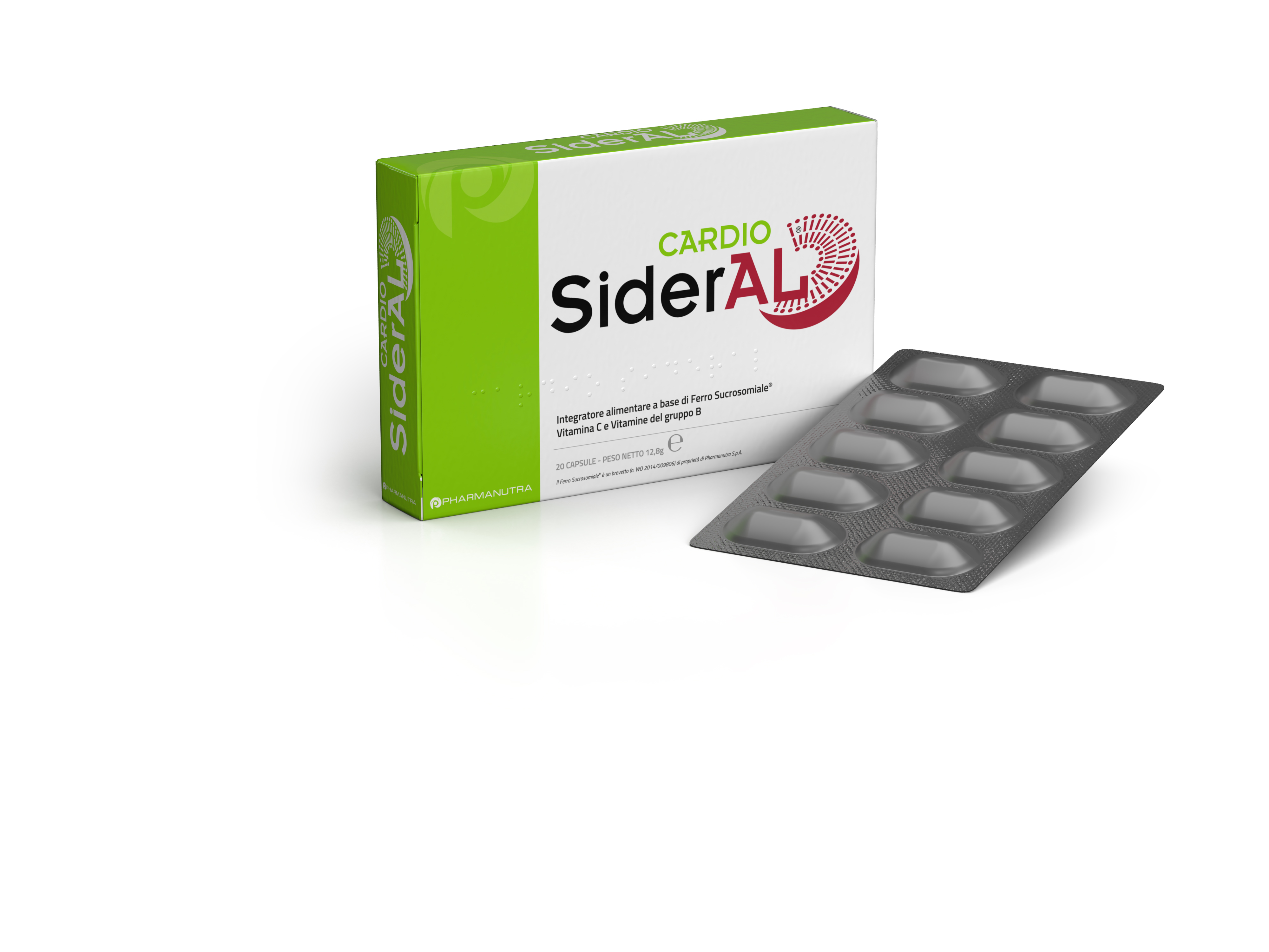 SIDERAL FORTE 20 Capsules Supplement with Vitamin C and Iron Heart