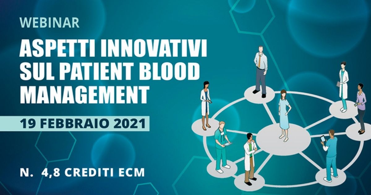Webinar SIdEM "aspetti innovativi sul patient blood management" - locandina evento 19 febbraio 2021
