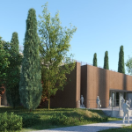 render nuova sede pharmanutra - dettaglio ingresso